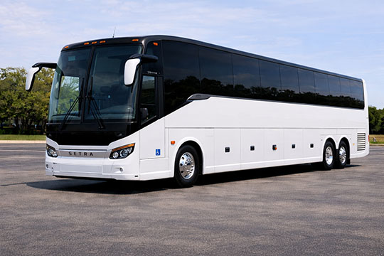 56-passenger charter bus available for charter in McAllen, TX